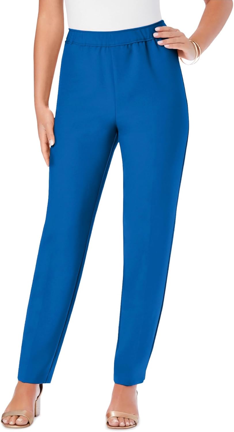 Roaman's Women's Plus Size Petite Classic Bend Over Pant