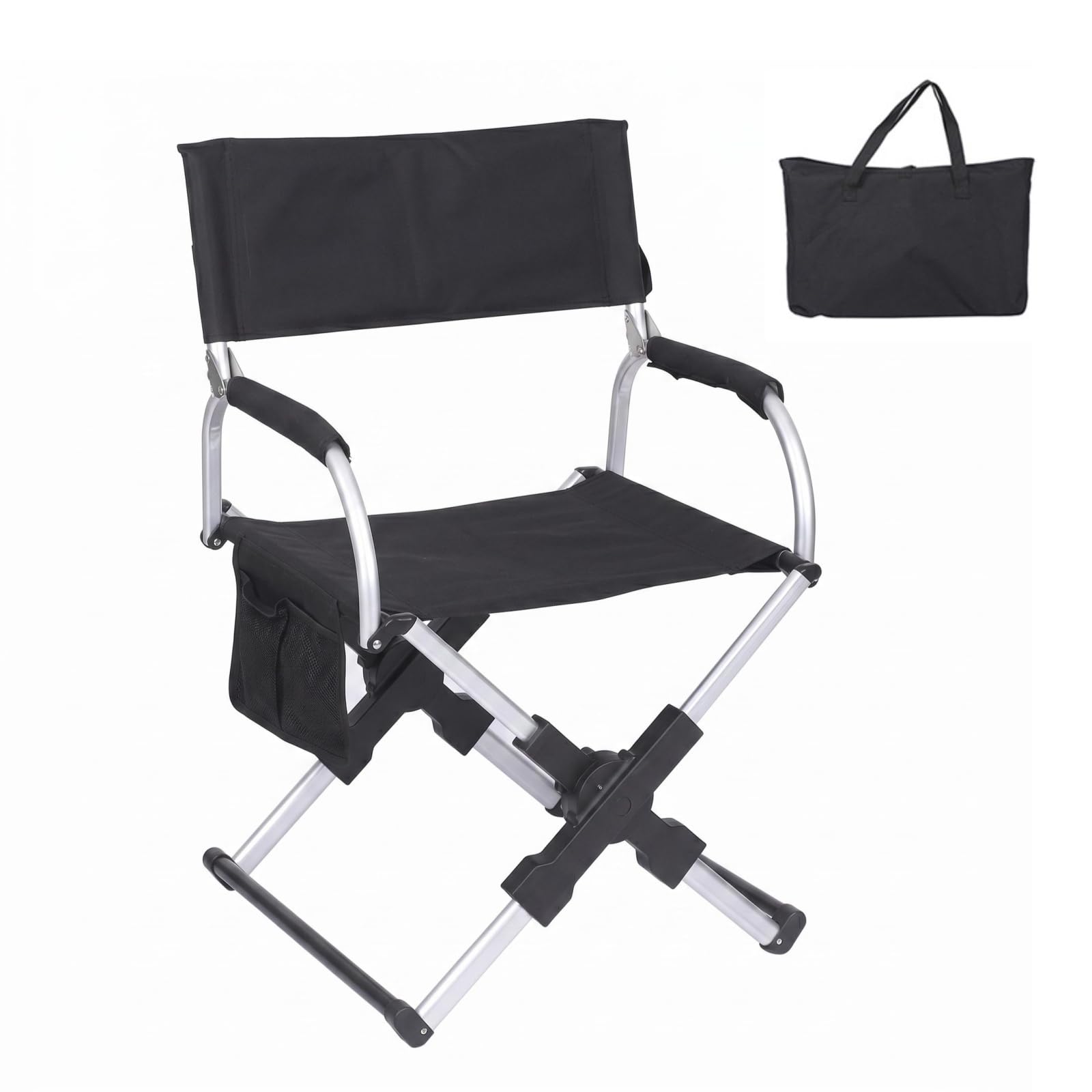 Milageto Silla Plegable de Exterior Silla de Camping Silla de Director Asiento Portátil Taburete Reclinable con Marco de Aleación de Aluminio y Tejido Oxford