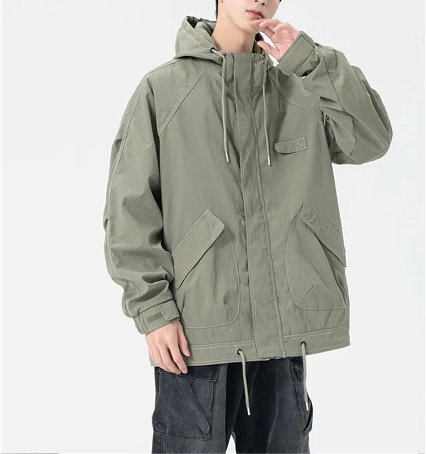 Men's Hooded Down Outdoor Camping Trekking Jacket Windproof Warm and Comfortable Casual Top