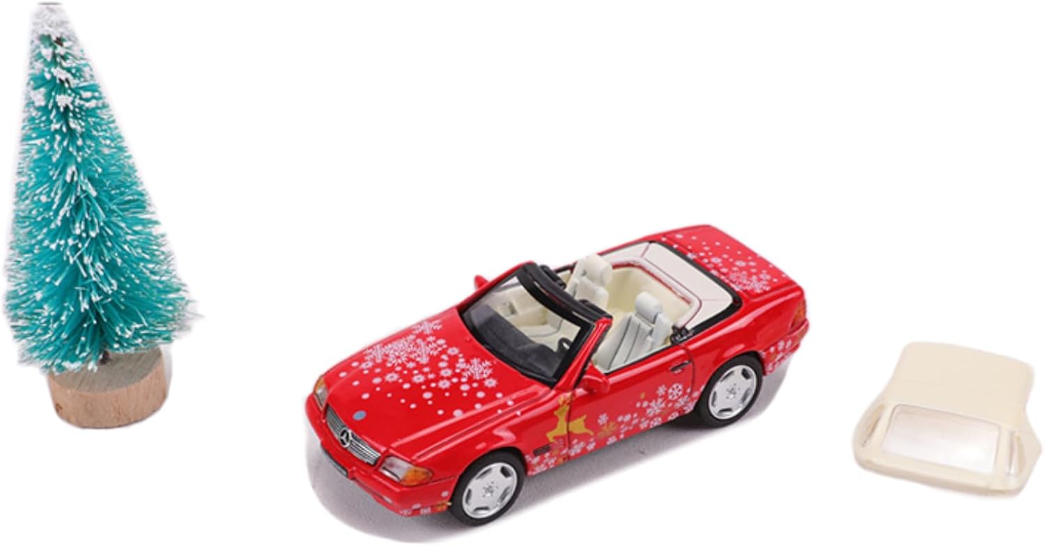 HTLNUZD 1/64 Racing Alloy Car for Mercedes Sl500 Die Cast Collection Vehicles Model Collectible Christmas Version