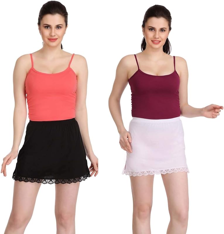 Satin Slip Midi Skirt Women