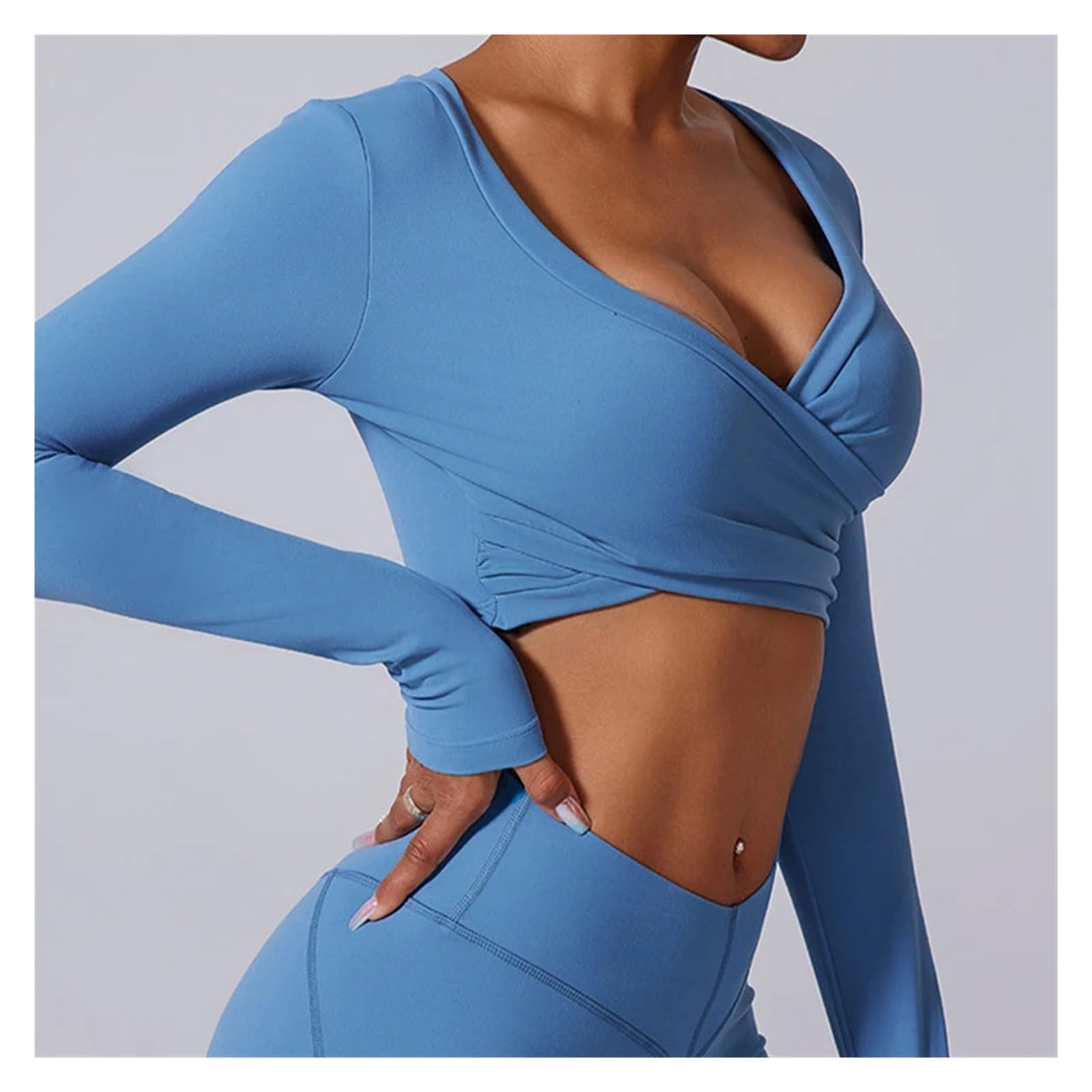 Reggiseno Sportivo da Donna Maglietta Sportiva a Maniche Lunghe da Donna, Top Corto Palestra, Magliette Allenamento Femminili, Abbigliamento Yoga ad Asciugatura Rapida
