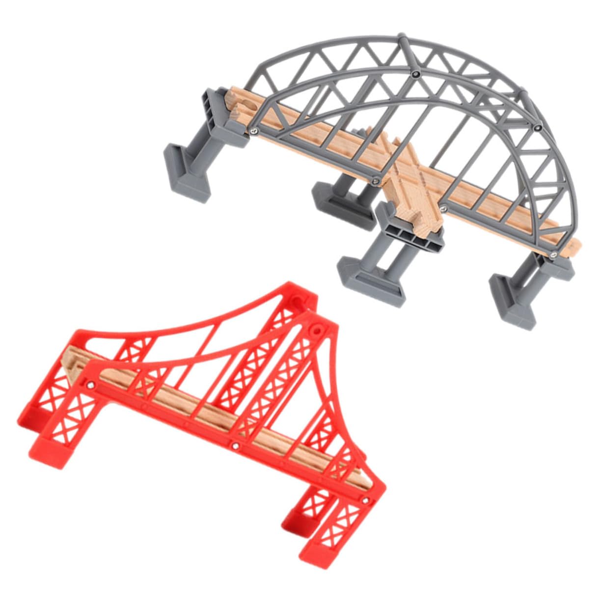 Kisangel 2Pcs Train Track Bridge and Lightweight Railway Bridge Replacement for Creative Train Layouts Safe and Practical Train Track for Hours of Fun
