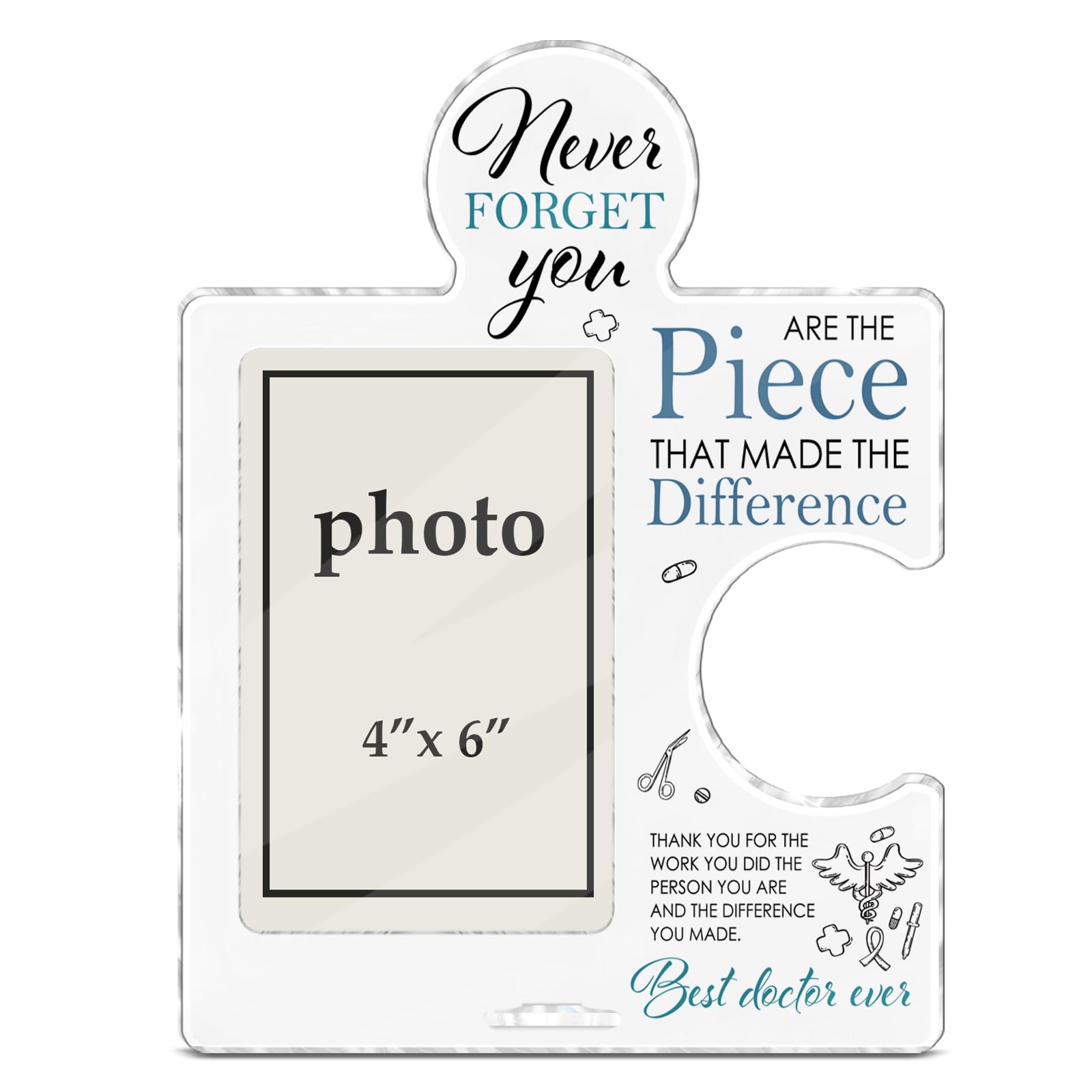 Cadre photo puzzle acrylique cadeau de remerciement medecin et collegue