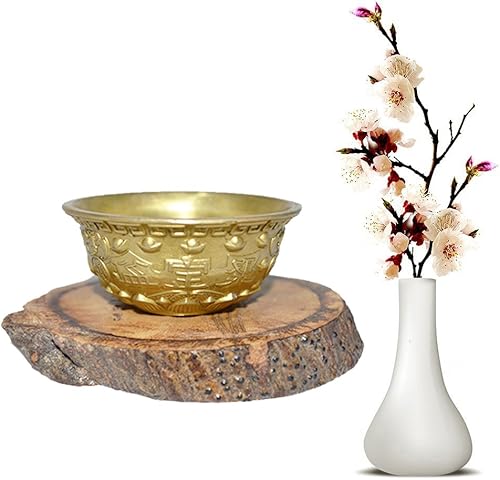 Miniatura 7 de Estatua del cuenco del tesoro de latón hecho a mano del folk chino