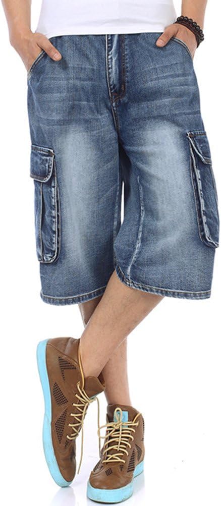 Men's Light Denim Cargo Short Vintage Jeans