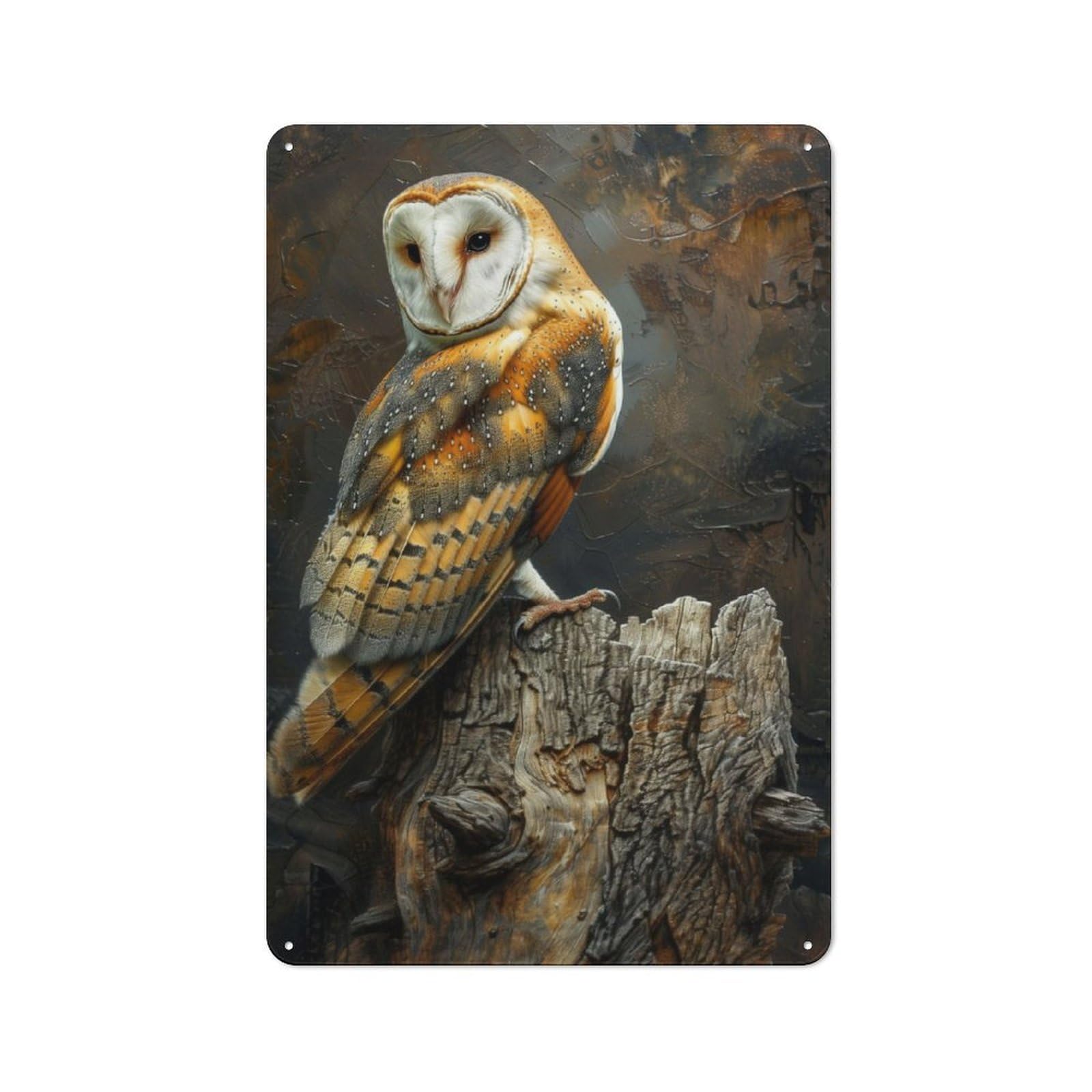Junmoney Cute Owl Bird Vintage Metal Sign 30X20cm For Café Or Restaurant, Suited To Restaurant Decor Fans
