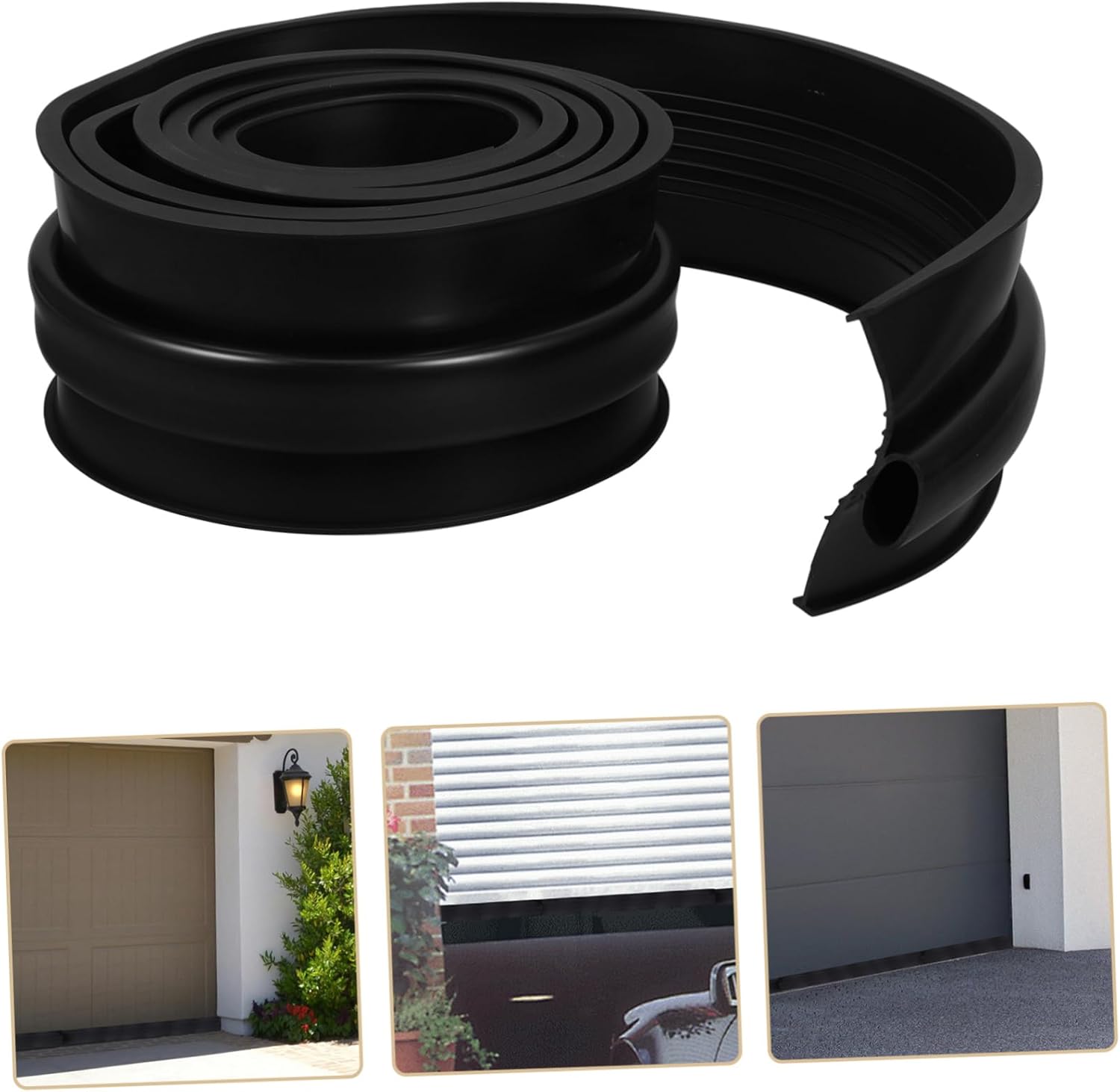 jojofuny Garage Door Bottom Seal Strip Weatherproof Insulation Shape Garage Door Weather Stripping Easy Installation for Optimal