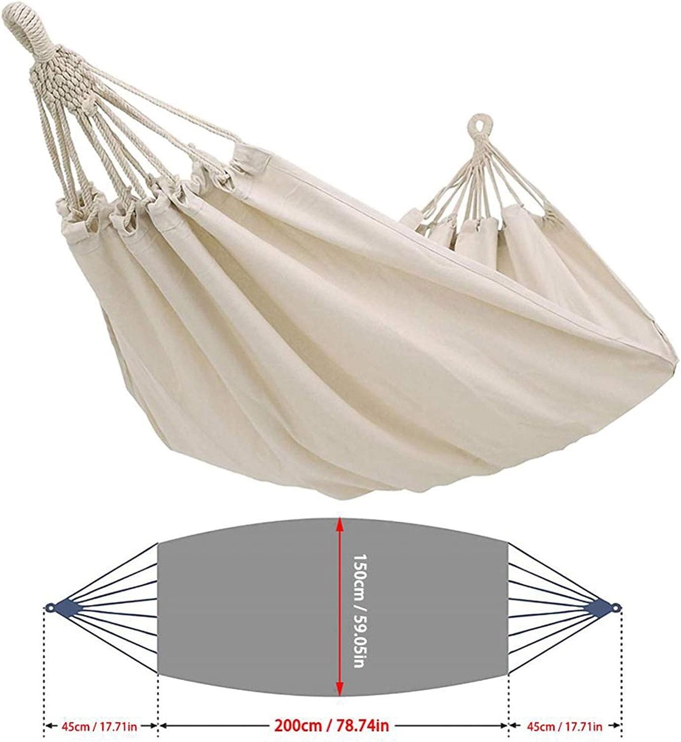 Hamak Kempingowy Outdoor Double Hamak Camping Rope Huśtawka Krzesło Płócienne Hamaki Na Taras Podróże Piesze Wycieczki Kryty Wystrój Domu Hamaki