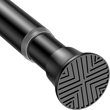 Shower Curtain Pole 78-197cm Black Tension Rods for Curtains 1pcs | Extendable Curtain Poles No Drilling Tension Adjustable Curtain Pole Shower Curtain Rail for Bathroom Bedroom Window Closet