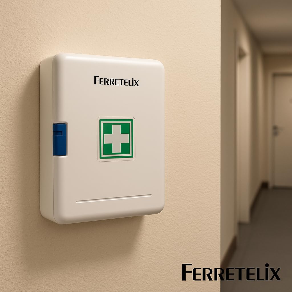 Ferretelix® Botiquin Primeros Auxilios Armario 40 CM X 32 x 18 con dotacion Homologado para viviendas turisticas, casa, Oficina