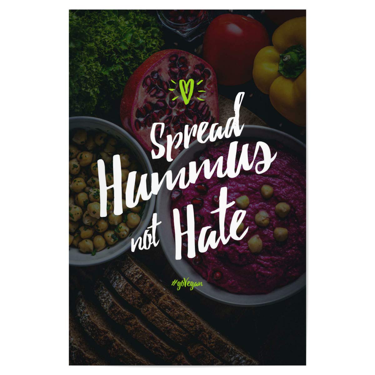 artboxONE Poster 150x100 cm Typografie Spread Hummus, not hate! - Bild hummus food foodlove