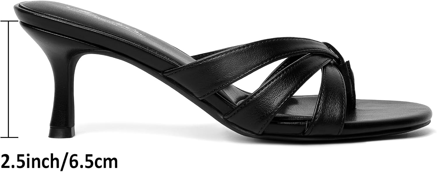 Mostrin Kitten Heels for Women Pointed Toe Vintage Mules Heels Sexy Slip on Stiletto Backless Sandals for Party Wedding Daily - Image 4