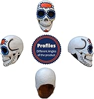 Vista 4 de Ghoulish Productions Decoración de casa de Halloween azul con calavera de azúcar