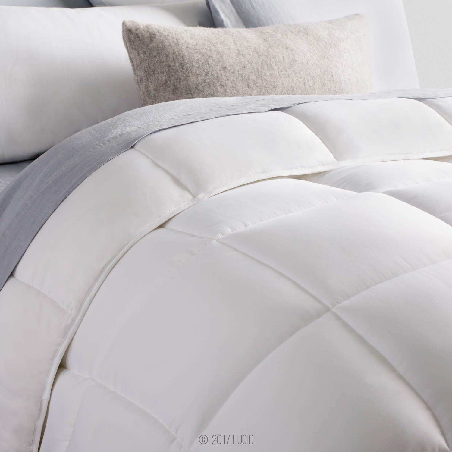 Bеѕt Dеаl Chеар 🛒 LUCID - LU70KKMICO Alternative Comforter-Hypoallergenic-All Season-400 GSM-Ultra Soft and Cozy-8 Duvet Loops-Box Stitched-3 Year Warranty-Machine Washable-King-White, King