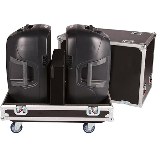Gator Cases G-TOUR Series ATA Style Road Case for (2) 15-Inch Speaker Cabinets with Cable Storage and Heavy Duty 4" Casters (G-TOUR SPKR-215)