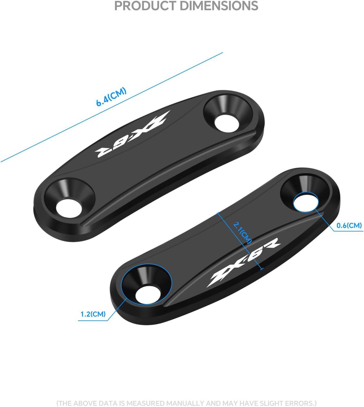 MFGZD Mirror Block Off Base Plates,2 PCS CNC Aluminum Motorcycle Mirror Block Off Plates Compatible with Kawasaki ZX-6R ZX6R 2013-2018
