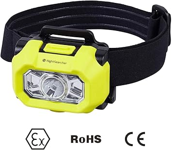 Nightsearcher Ht Pro Atex Led Intrinsically Safe Head Torch 3 X a 2 Lumen Gas Zone 0 Hazardous Area Hands Free Torch Amazon Co Uk Diy Tools