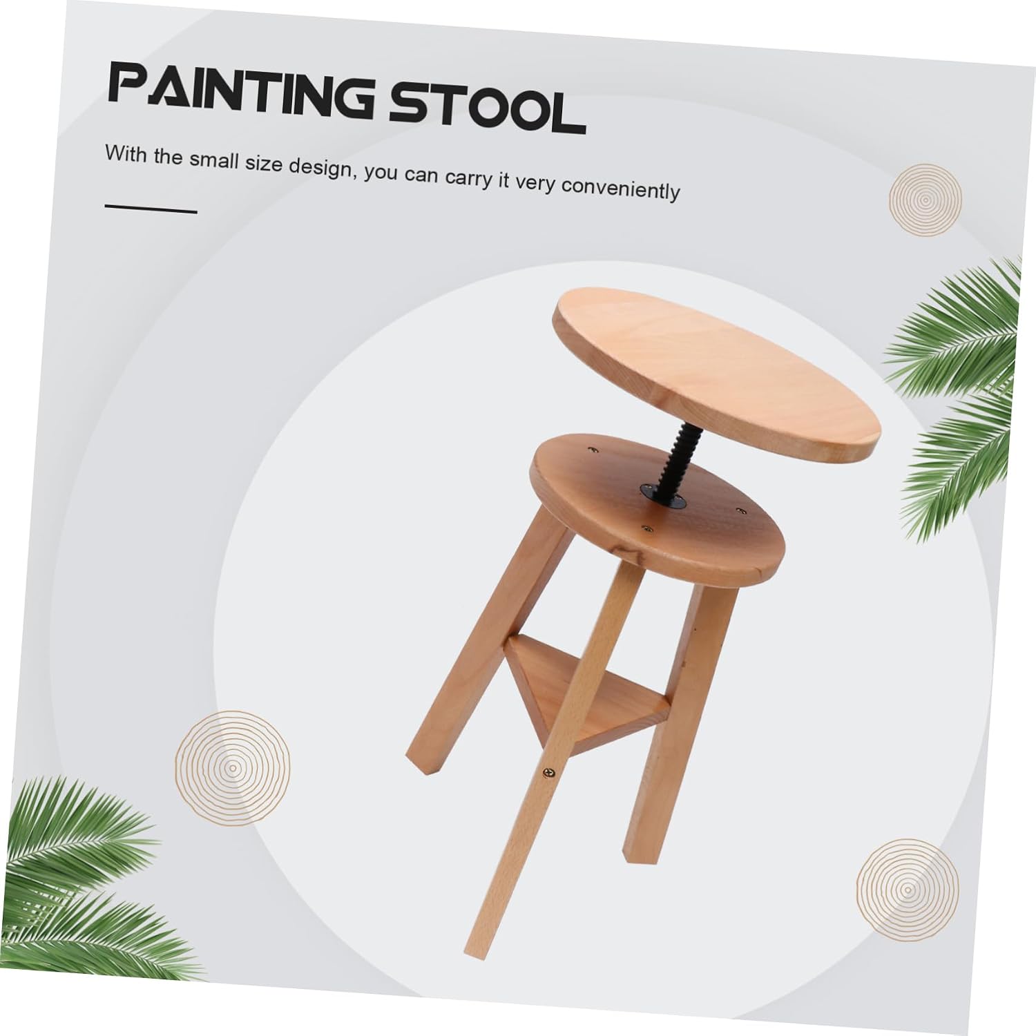 Multi-use Folding Standing Stool Painters Eesthetician Stool Comfortable Wooden Padded Seat
