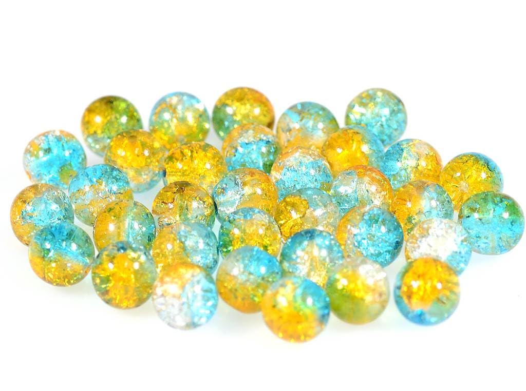 30p Round Druck Beads, 8 x 8 mm, Crystal 85606 (00030-85606), Glass, Czech Republic