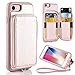 ZVE iPhone 7 / iPhone 8 Wallet Case, iPhone 7 / iPhone 8 Case with Card Holder, Protective Wallet Leather Case With Credit Card Holder Slot for iPhone 7 (2016) / iPhone 8 (2017) 4.7 inch - Rose Gold