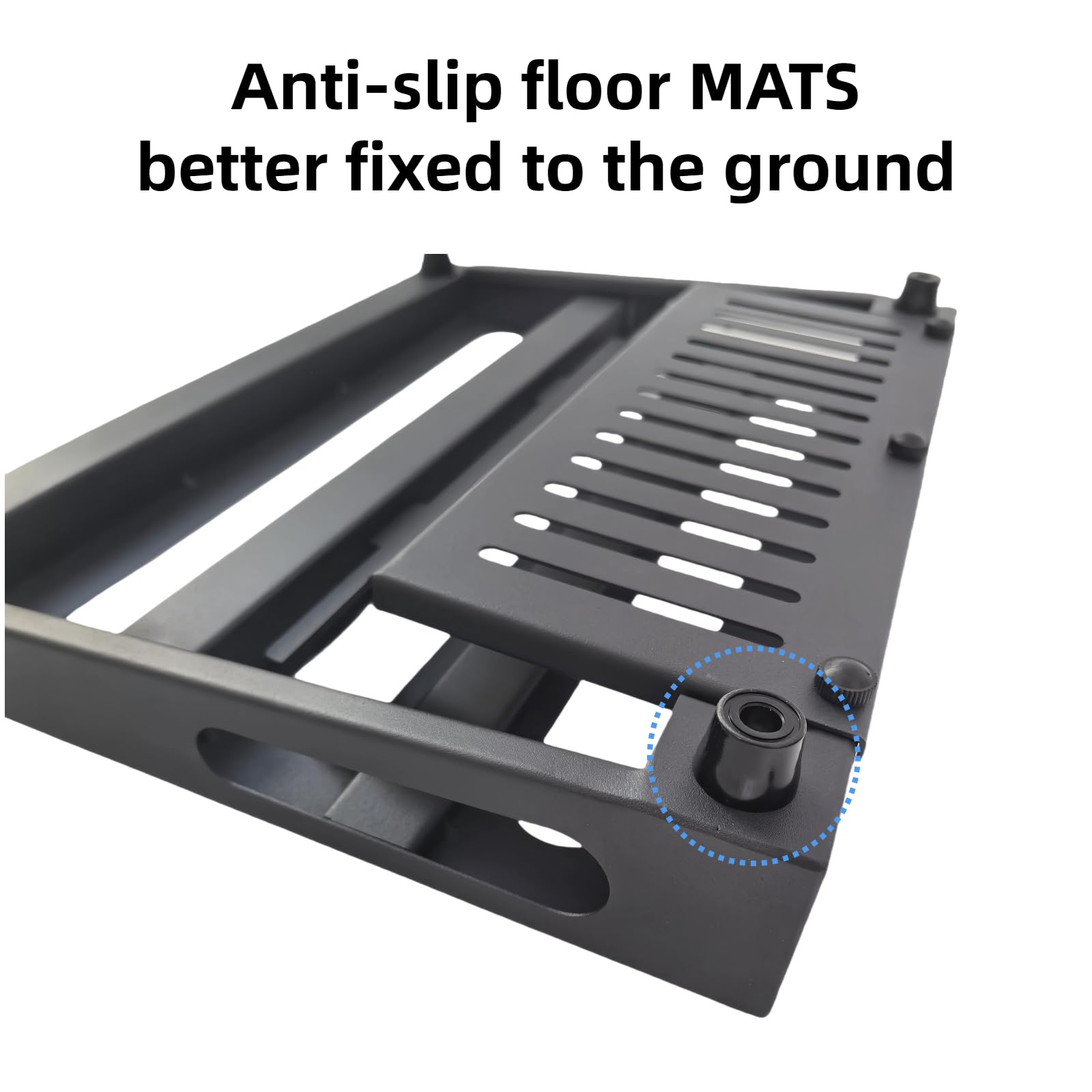 NALU Verbessertes Gitarren-Pedalboard mit Netzteilablage – robuste Metallkonstruktion, rutschfeste Füße, inklusive Klettband für sichere Montage (klein, 36,1 x 26,9 cm)