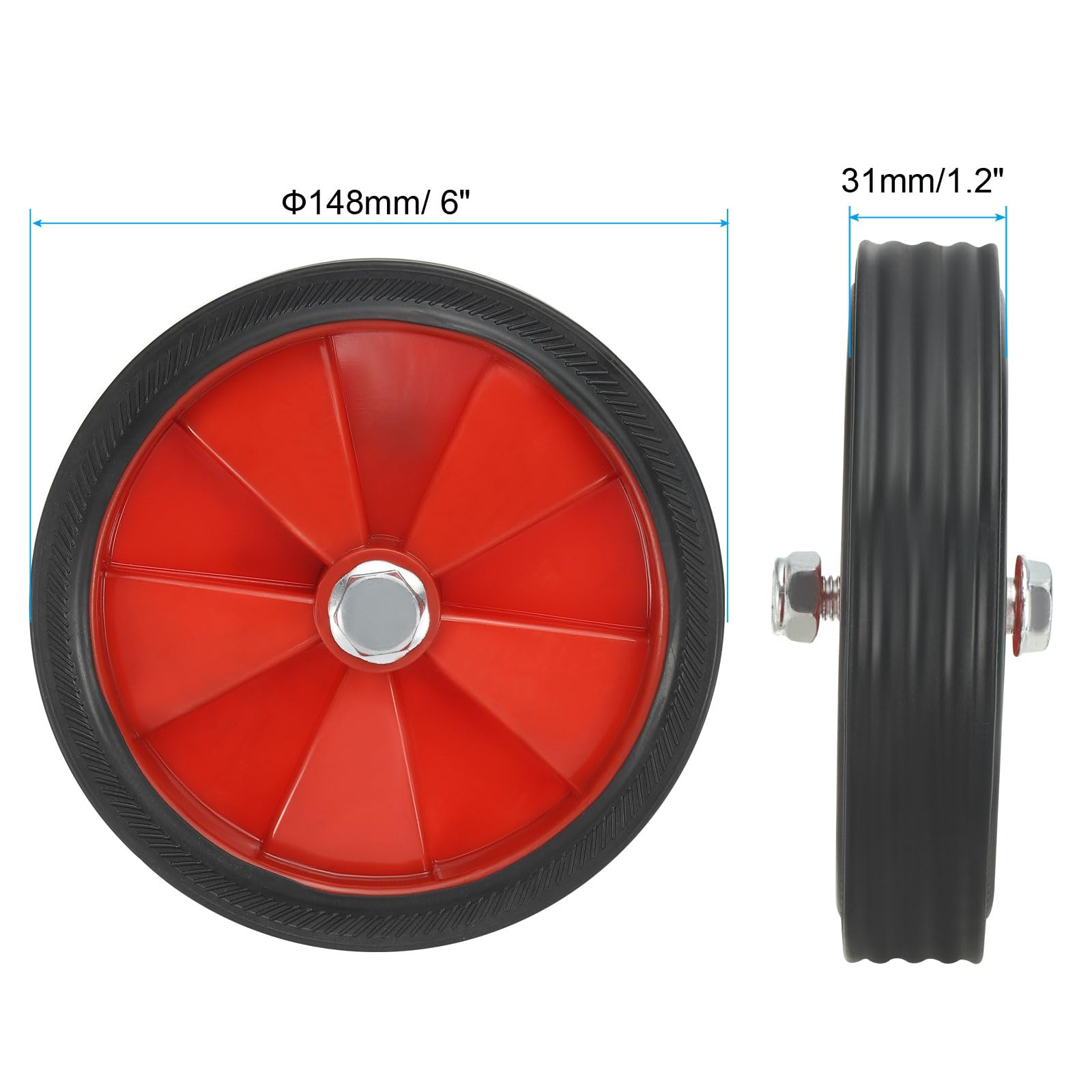 PATIKIL 6" Air Compressor Wheels, Universal Air Compressor Wheel Replacement Part - Image 2