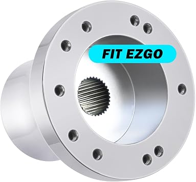 Golf Cart Steering Wheel Adapter Only for EZGO TXT & RXV with 5-6 Holes Golf Cart Steering Wheel, Silver