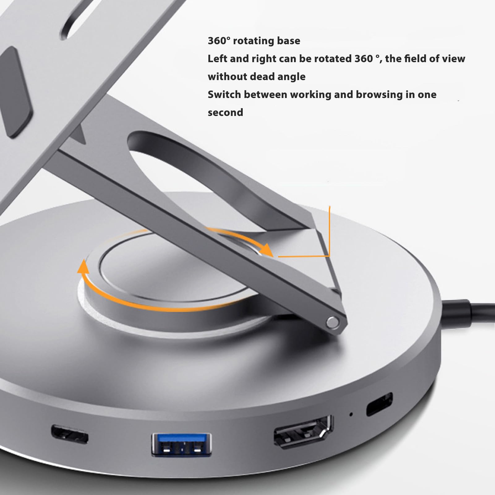 RiToEasysports Supporto per Compresse USB C Hub, 360 ° Rotante USB 3,0 C Hub Storni di Trasferimento Ad Alta velocità per Laptop Tablet Gaming Gaming