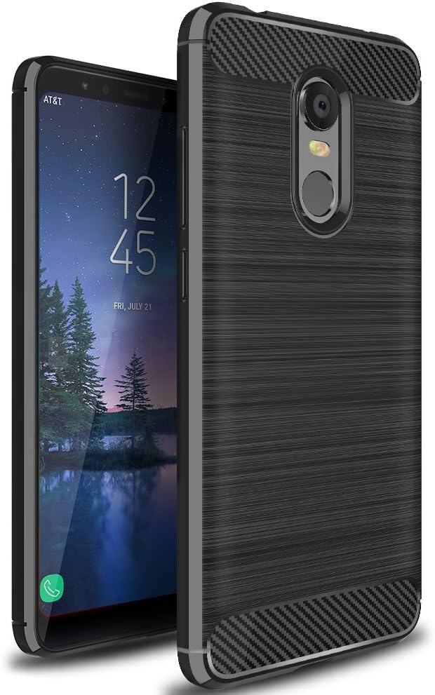 XvDsu Xiaomi Redmi 5 Plus Case, Durable Shock Absorbing Rugged Armor Case Ultra Slim Carbon Fiber Design Cover for Xiaomi Redmi 5 Plus Black