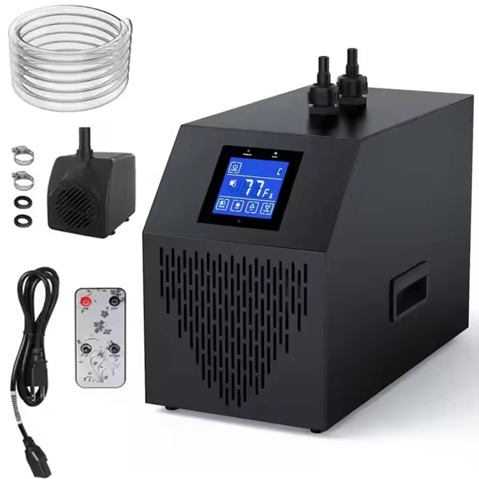Eiwitany Low Noise Compressor Aquarium Chiller with LED Display & Remote Control, Cooling Machine for Fresh/Saltwater Tanks and Hydroponics (160L)