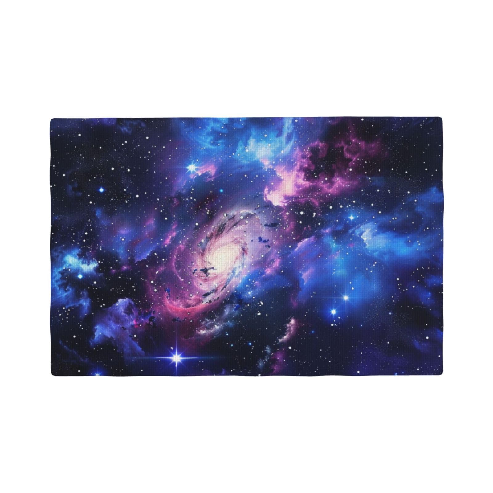 Universe Galaxy Star Space Print Placemats Set, Heat Resistant Washable Placemat 12x18in Table Mats for Party Kitchen Dining Table Decoration Indoor Outdoor, Four Pieces
