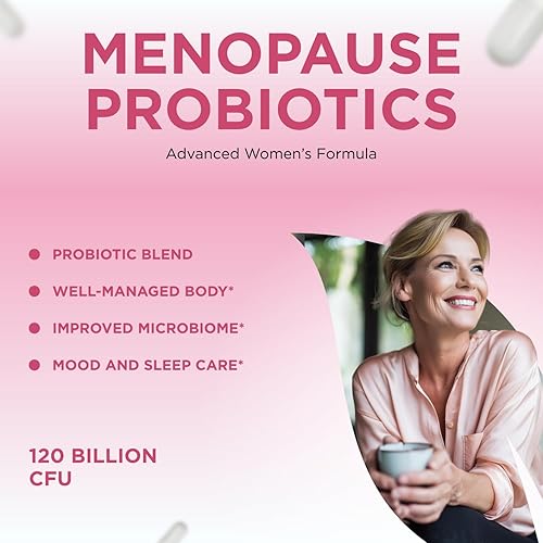 Miniatura 3 de 120 mil millones de UFC Probióticos para la menopausia para mujeres, fórmula completa de alivio de la menopausia con prebióticos y probióticos para