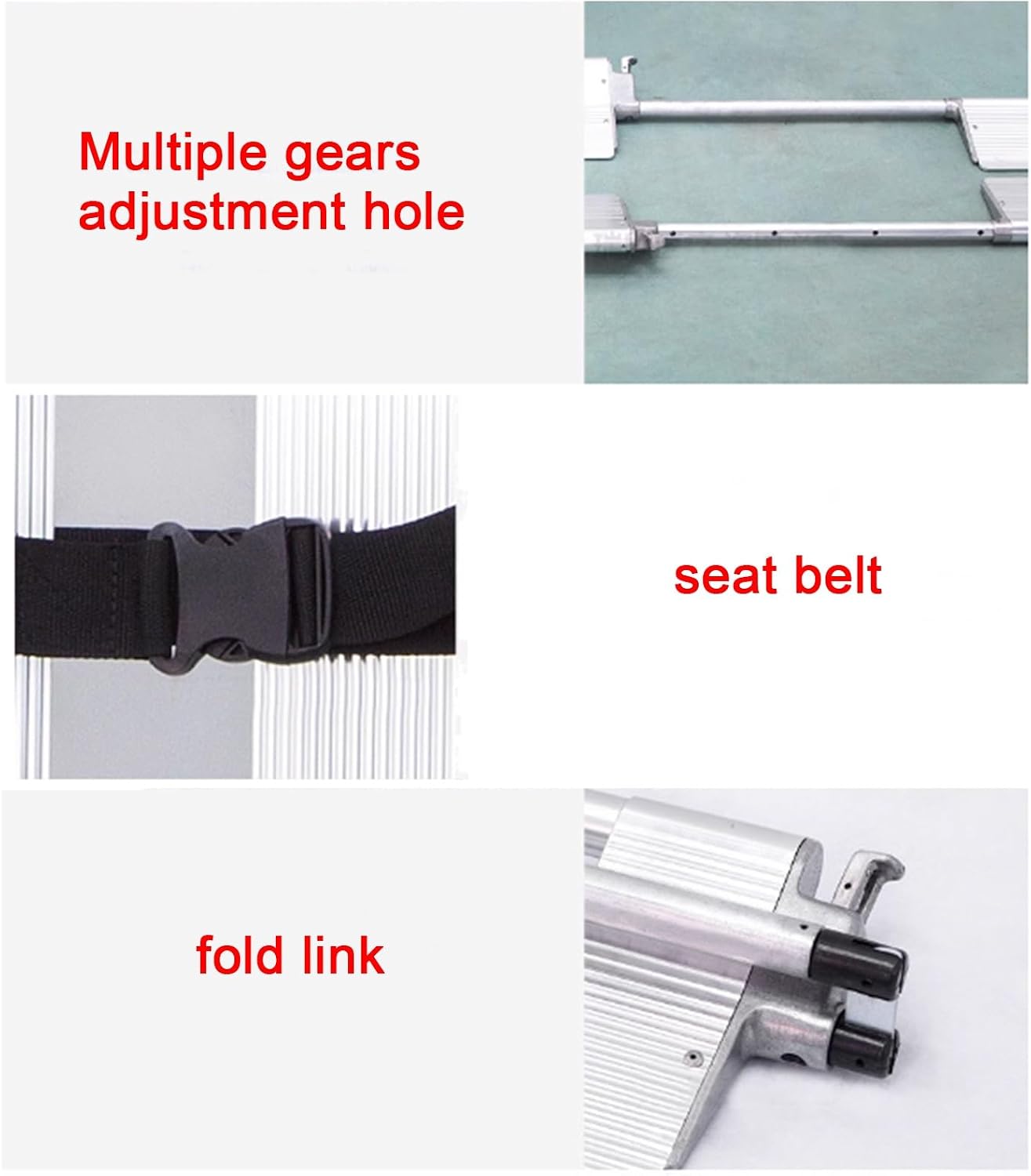 Folding Scoop Stretcher, Aluminum Alloy Foldable Stretcher,Adjustable Length Rescue Stretcher, Fire Emergency Medical Separatable Type Stretcher, for Hospital,Clinic,