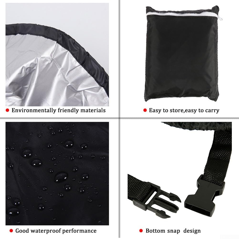Funda resistente para cortacésped Oxford 210D, impermeable, resistente al viento, a prueba de polvo, protección para almacenamiento al aire libre con cordón y bolsa de almacenamiento, negro y verde