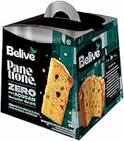 Panetone Sem Açúcar Sem Glúten Sem Leite com Frutas Cristalizadas, Uvas Passas e Amêndoas Belive 420g