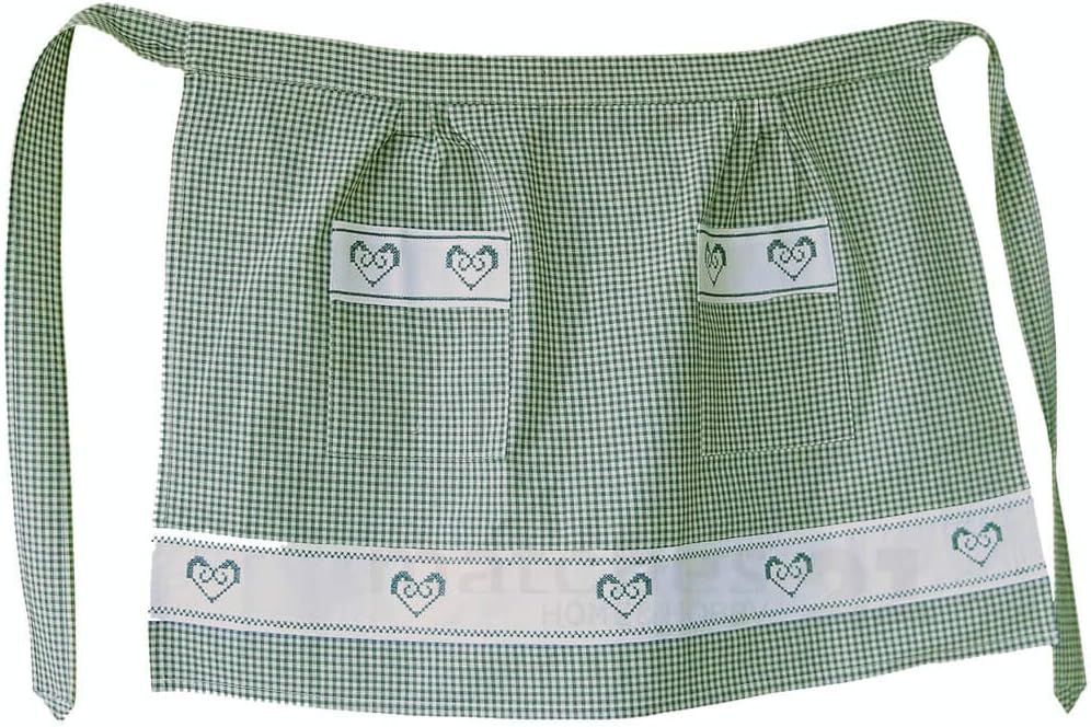 DPois Damen Schürze Retro – Grün Mit Sternen, Latzschürze, Verstellbar, One Size