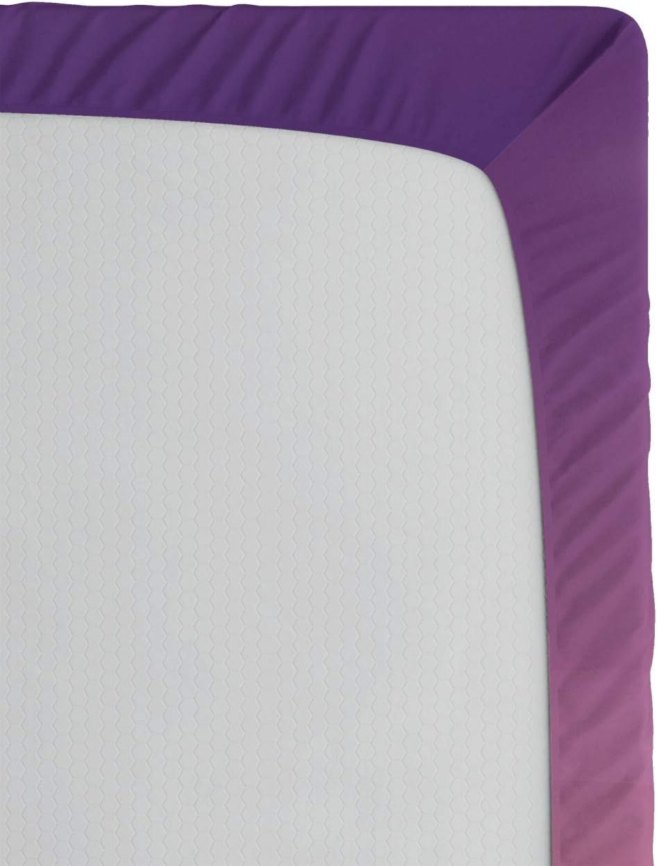 Ambesonne Meadow 2 Pack Fitted Sheet, Floral Spring Field House, Bed Cover All-Round Elastic Deep Pockets 2 Pieces, Package Contains 2 Twin Size Fitted Sheets, Violet Pale Pink