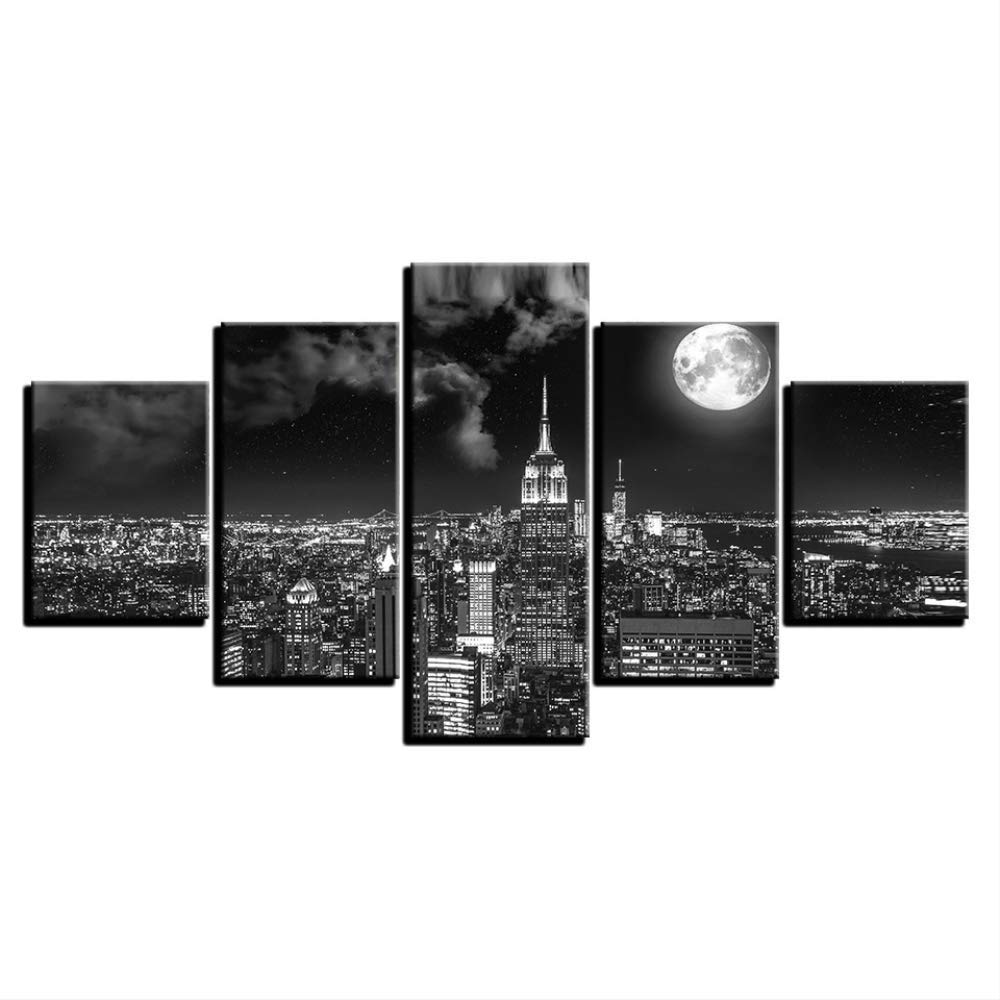 Toile peinture au pistolet City Night View pour salon 30x40 30x60 30x80cm