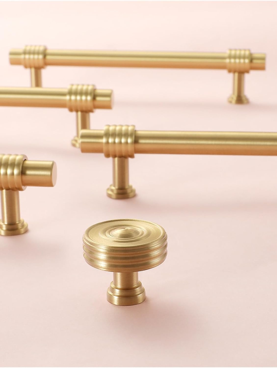 Brass Drawer Knobs Cabinet Pulls Door Handles 2Pack Pure Copper Cabinet Door Knob Cabinet Drawer Wardrobe Golden Brass Knobs and Handles Hole Pitch-320mm