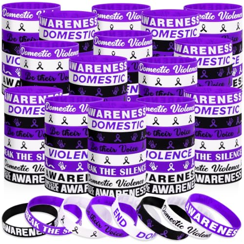 Moon Boat 200PCS Domestic Violence Awareness Bulk: Purple Silicone Rubber Wristbands Decorations Gifts Party Favors by Moon Boat - Used condition - US$21.54