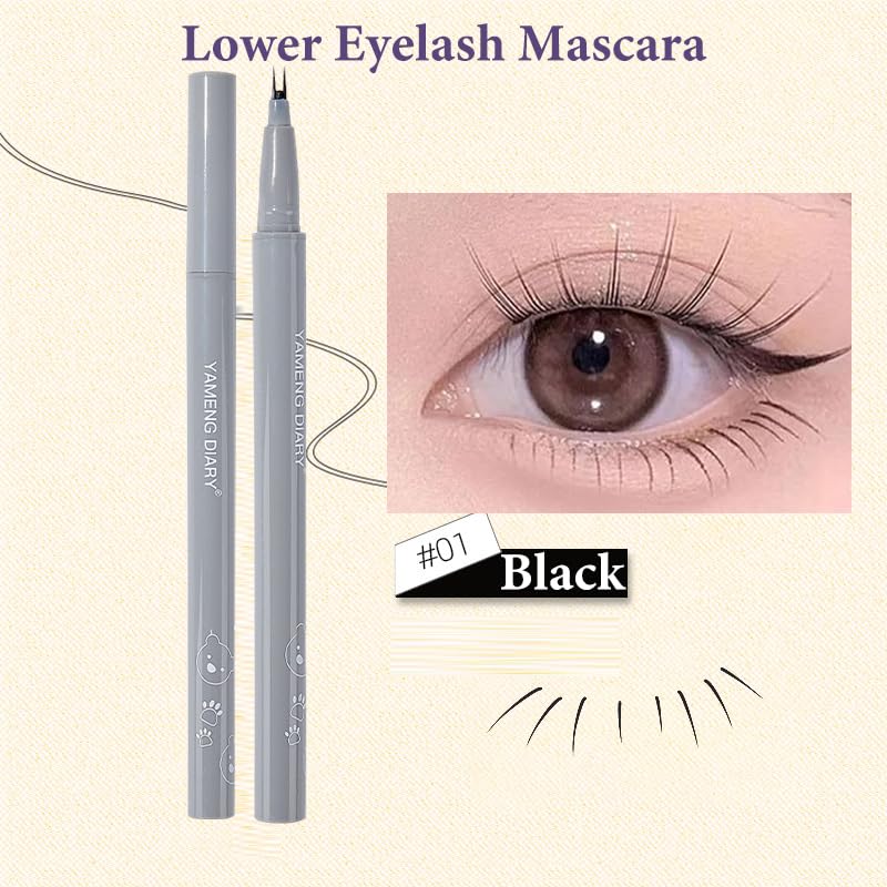 Black Double Tip Lower Eyelash Pencil,Waterproof Eyelash Mascara,Extra Long Thick & Voluminous Lash Mascara Long Lasting, Waterproof & Smudge-Proof,Natural Eye Makeup (01 black) - Image 3