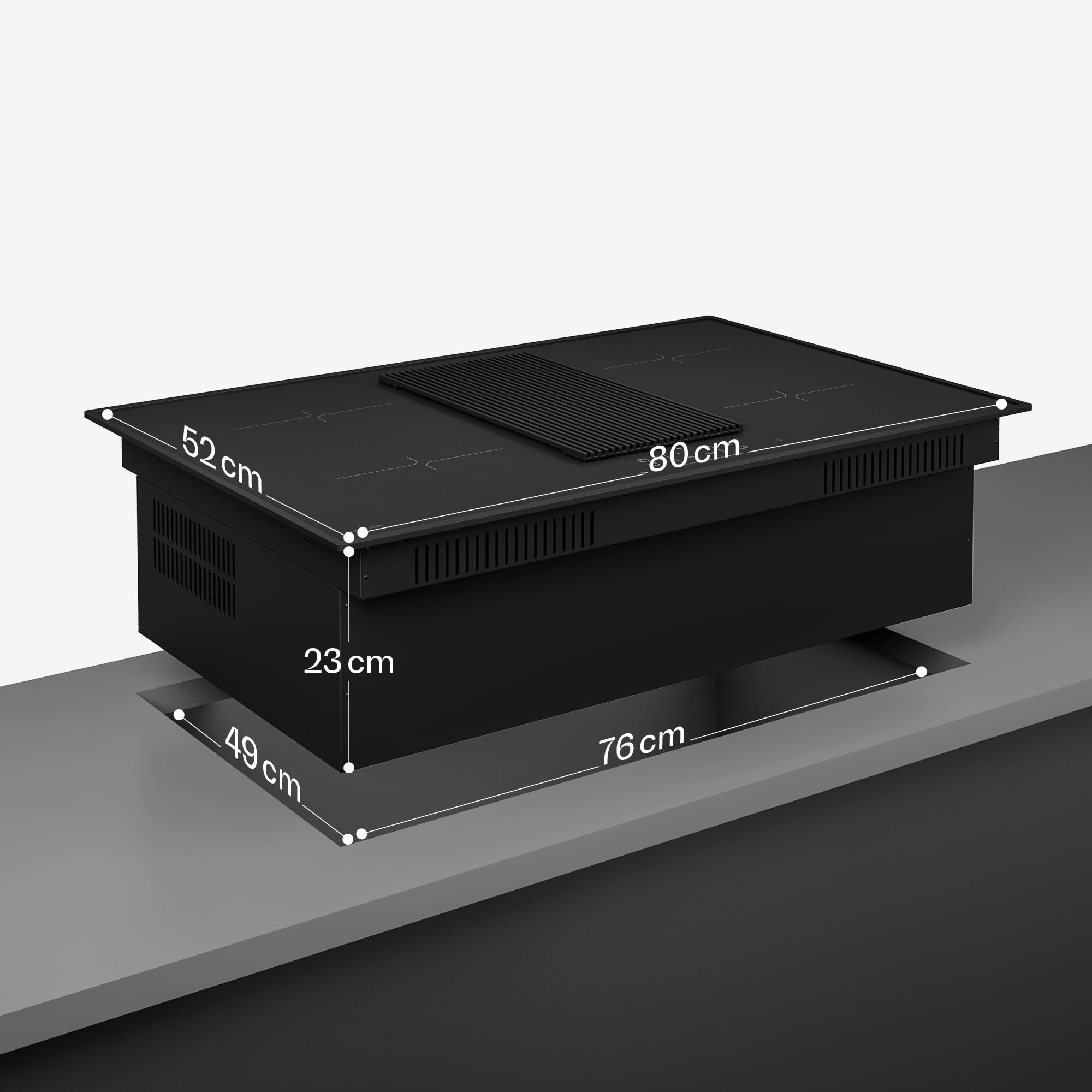Klarstein Velaire Plaque Induction avec Hotte Intégrée - 4 Zones, 8400W Boost, Curseur Tactile, Minuterie, Sécurité Enfants, Détection Casseroles, Verre Noir 80cm, Plaque Cuisson Hotte Intégrée