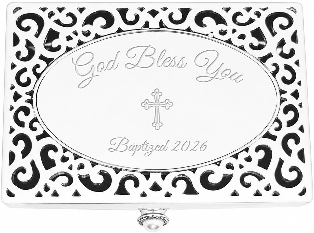 Cherished Moments Filigree Rectangle Jewelry Box, Religious Keepsake