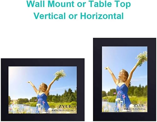 Miniatura 2 de Marco de fotos de 6 x 8 pulgadas hecho de 100% madera maciza y plexiglás de alta definición para exhibición de mesa y montaje en pared, marco de