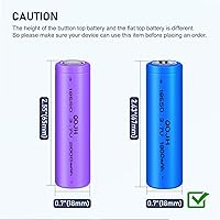 Vista 7 de Batería de iones de litio de 3.7 V 18650, batería recargable de 1800 mAh, paquete de 2 para faros, luces solares, controles remotos, mini