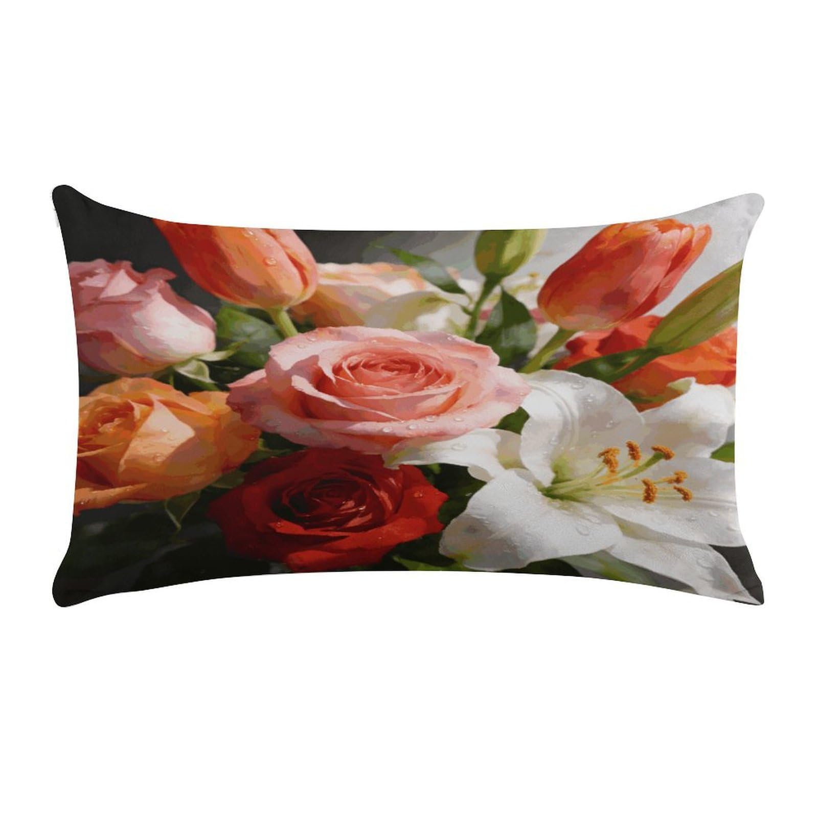Fodpand Style Morning Dew And Flame Pillow Cases Set Of 1 Extra Soft Pillow Protectors With Hidden Zipper Perfect For Hotels, Guest Rooms,Bedroom 12X20 Inches Pillows Not Included