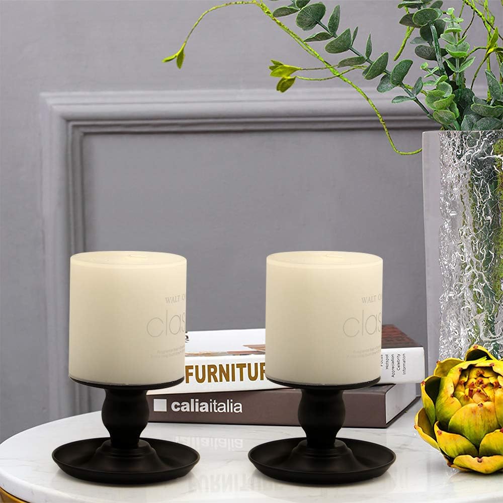Vincidern Black Taper Candle Holders Decor for Table, Iron Candle Stand Set for Pillar Candle, Living Room, Dining Room Table Candlestick Holders Centerpieces (Pack of 10) : Everything Else