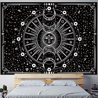 OZCHIN Tapestry Wall Hanging Stars Space Psychedelic Black and White Tapestries Wall Tapestry for Home Decor for Bedroom, Living Room, Dorm