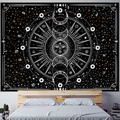 OZCHIN Tapestry Wall Hanging Stars Space Psychedelic Black and White Tapestries Wall Tapestry for Home Decor for Bedroom, Living Room, Dorm Cover
